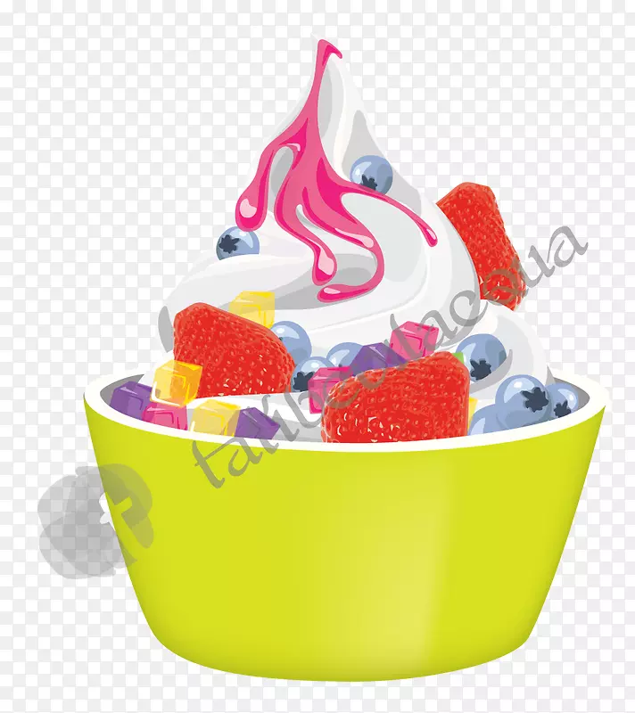 圣代数码插图冰淇淋冷冻酸奶-冰淇淋