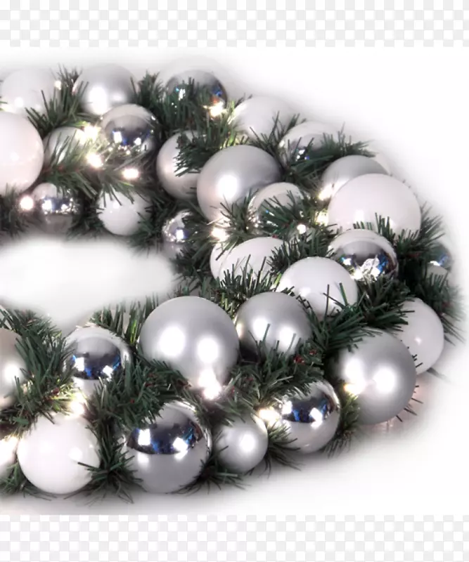 圣诞装饰品松珠圣诞日家庭-银花环
