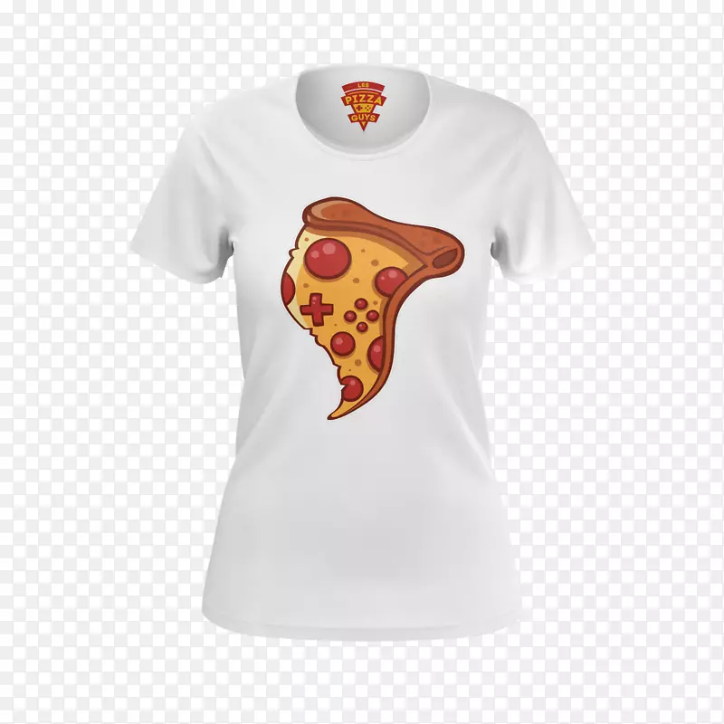 T恤袖颈字体披萨片