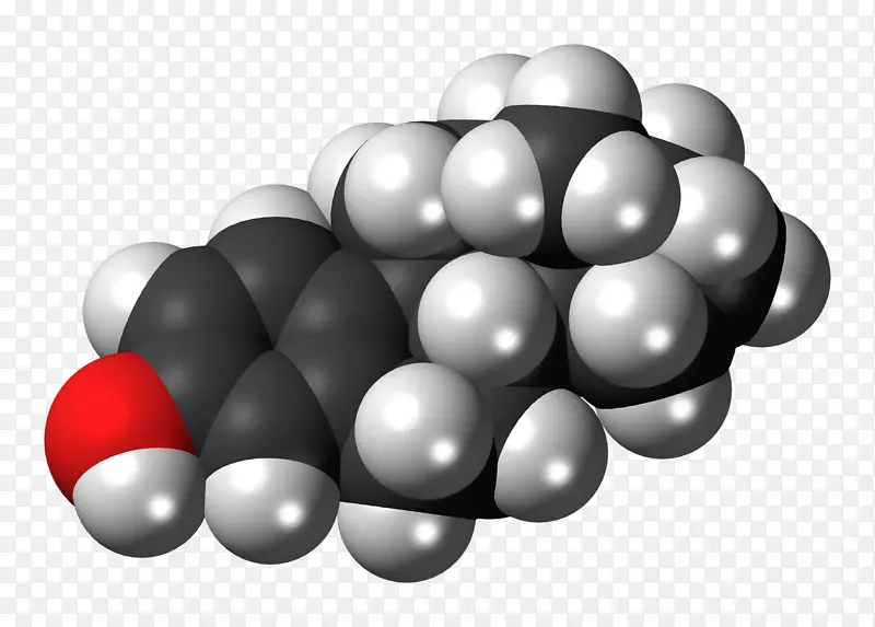 孕酮类固醇激素分子空间填充模型