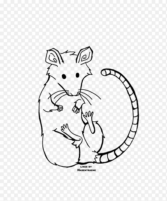 线画卡通-老鼠和老鼠