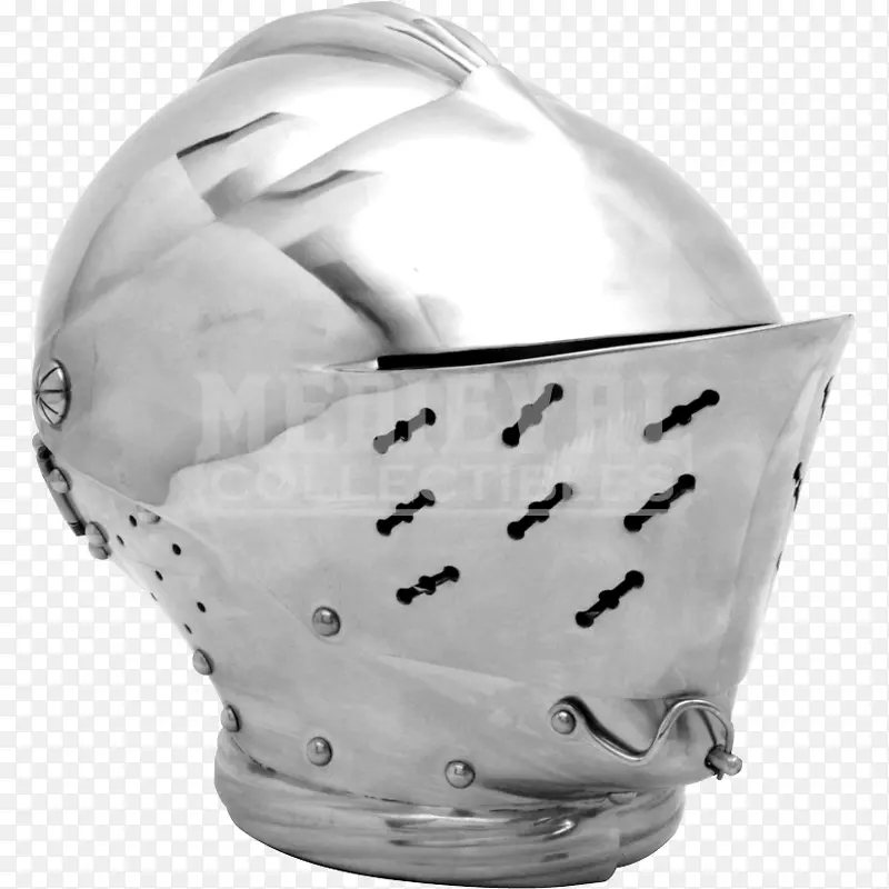 中世纪盔甲的紧身头盔骑士部件.头盔