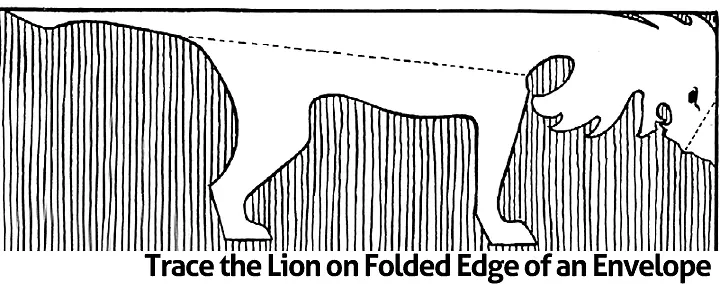纸狮工艺模板书折叠-裁剪马戏团狮子模板