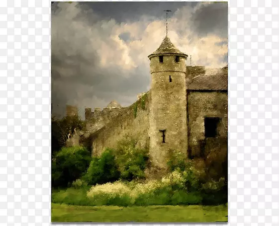 中世纪城堡中世纪建筑塔历史遗址-塔楼城堡