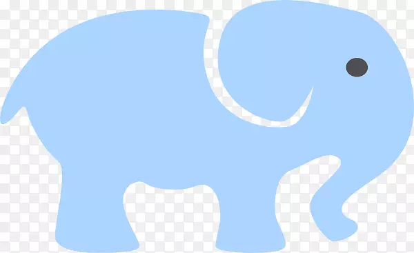 蓝色非洲象印度象剪贴画-大象轮廓