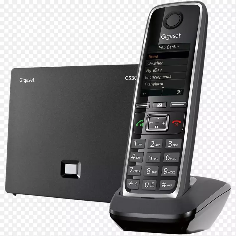 千兆通信gigaset c 530 ip无绳电话数字增强IP电话固定电话上的无绳通信话音