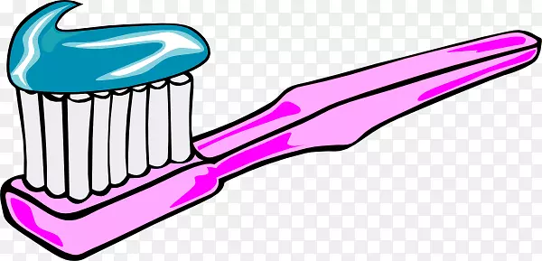 牙刷牙膏夹艺术牙刷剪贴件