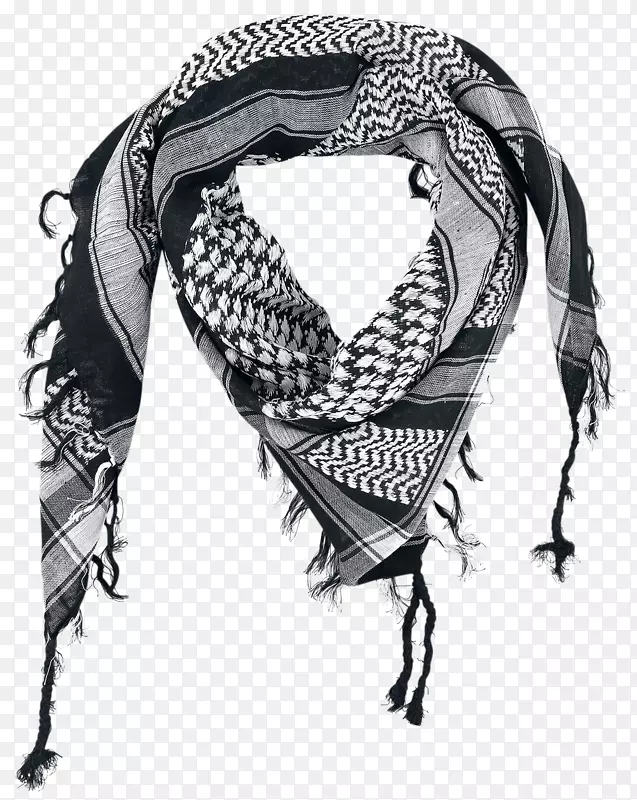 巴勒斯坦keffiyeh头巾-黑色围巾
