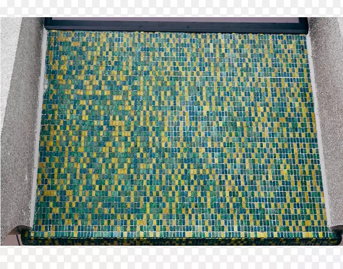 地方席长方形纺织品绿松石-世纪中叶