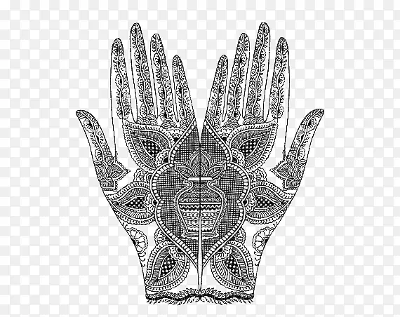 梅恩迪设计：传统的指甲花身体艺术纹身形象-指甲花手