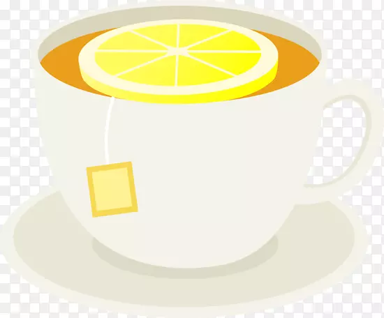 绿茶伯爵茶，咖啡杯，剪贴画.柠檬滴