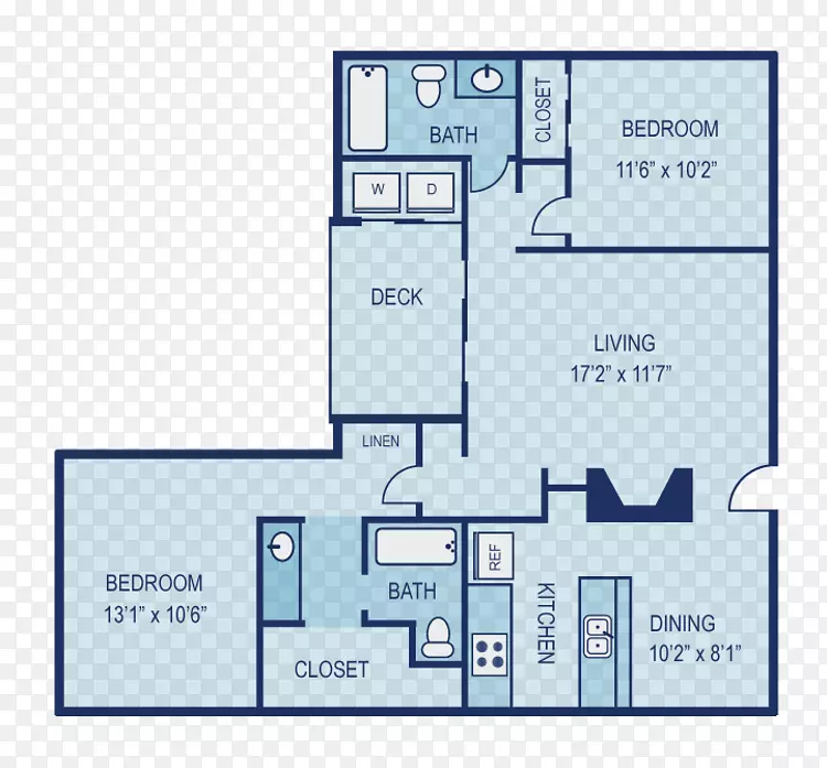 劳雷尔伍兹平面图公寓出租住宅-2d平面图