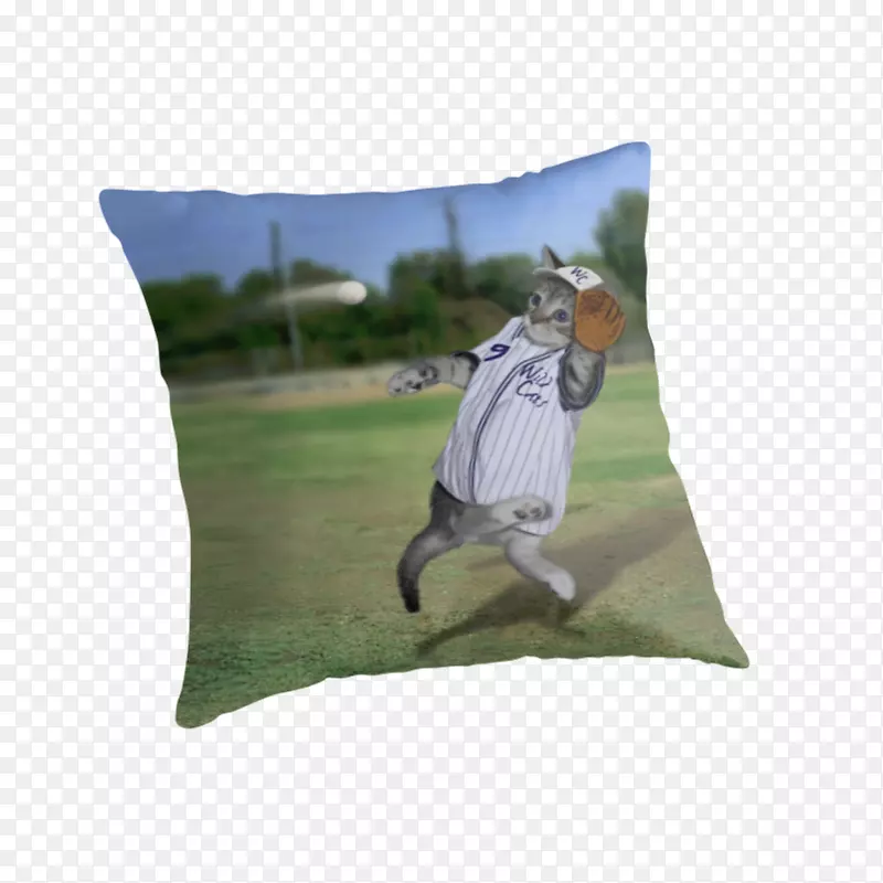 小猫高尔夫球捕手棒球枕头棒球捕手