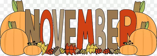 十一月横幅秋季剪贴画-十一月剪贴画