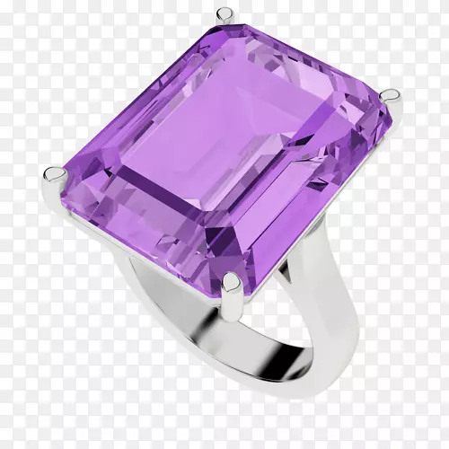 紫水晶环黄玉切割蓝宝石-翡翠宝石