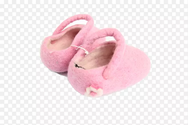 拖鞋号毛毡粉红色婴儿鞋
