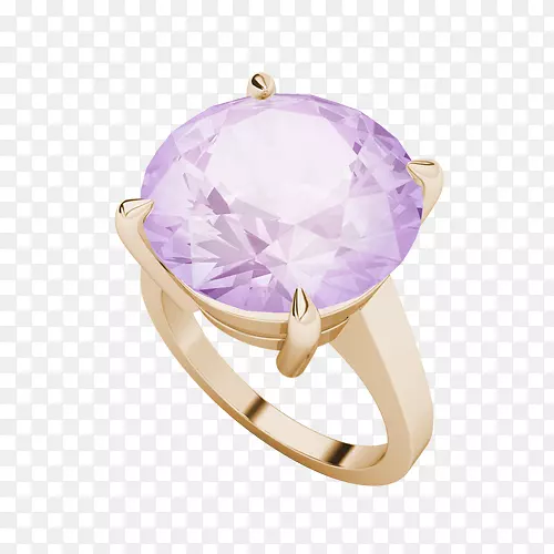 紫水晶环晶英国钻石-水彩粉红圆