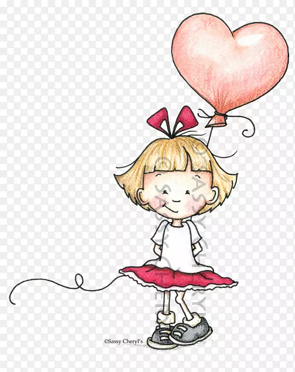 插画艺术情人节爱情心纸气球