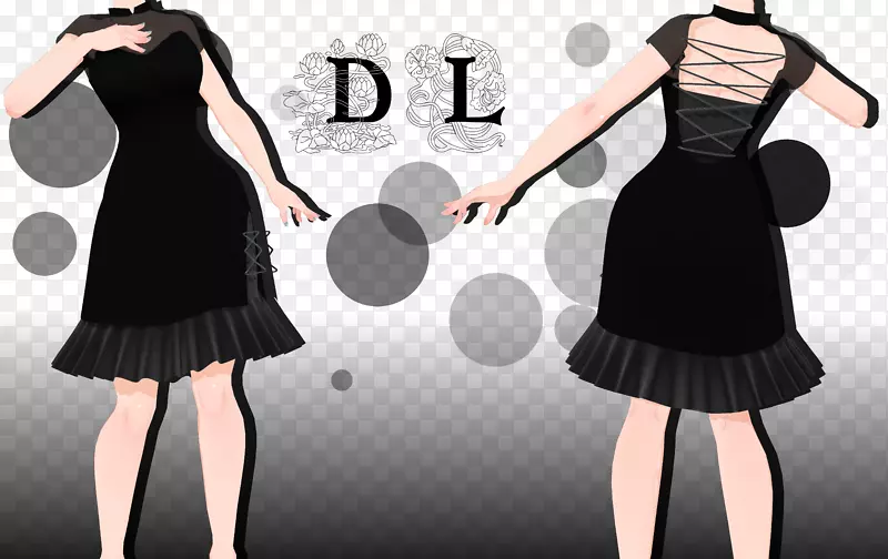 小黑裙正式穿米库米舞-连衣裙