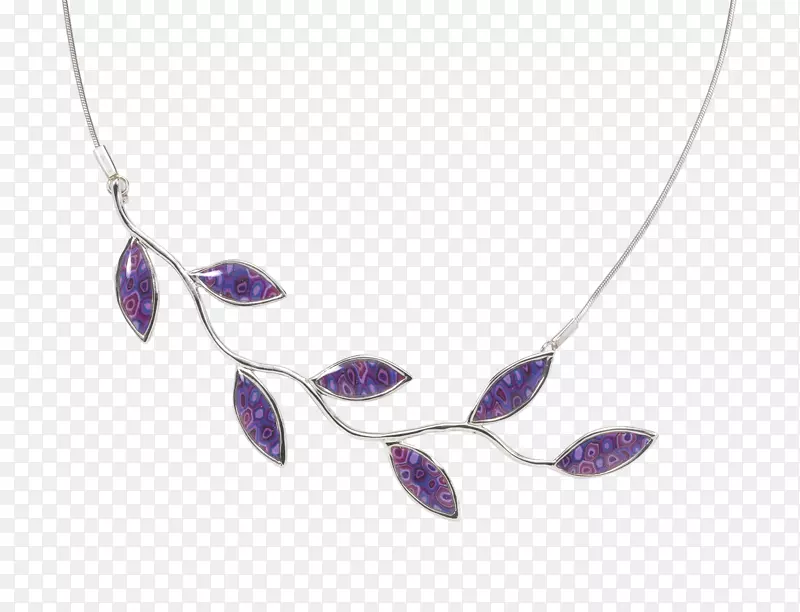 紫水晶项链耳环橄榄叶珠宝项链