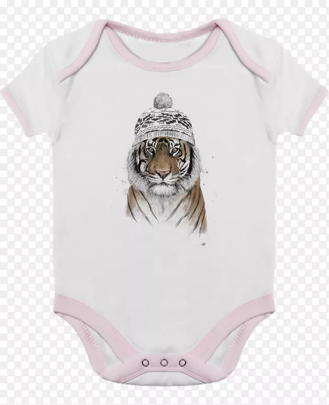 婴儿和幼童一件t恤紧身套装婴儿时尚-西伯利亚虎