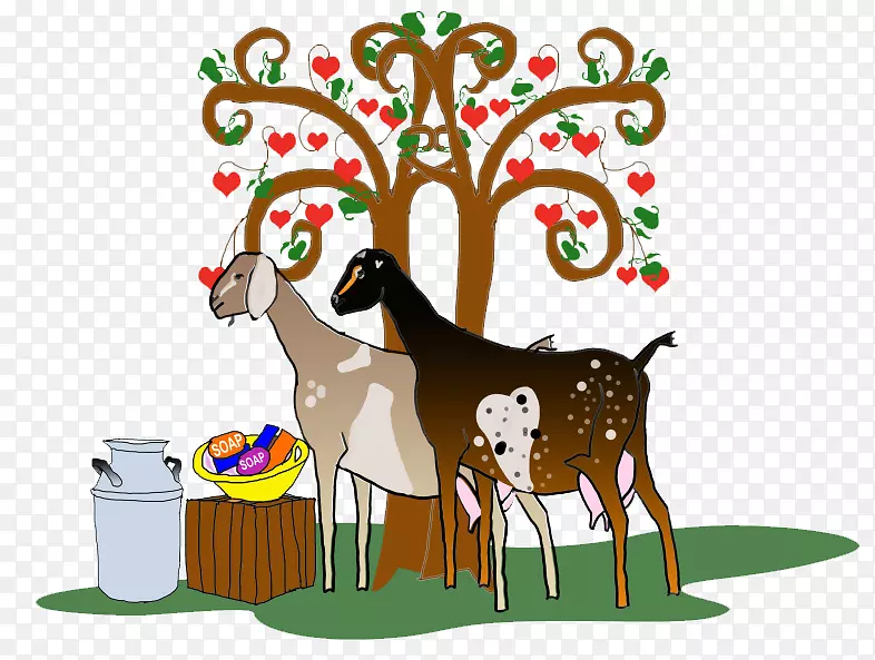 驯鹿圣诞装饰剪辑艺术插图食物波尔山羊