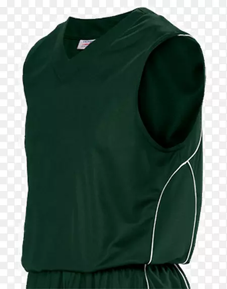 无袖衬衫肩部绿色镀金.篮球制服