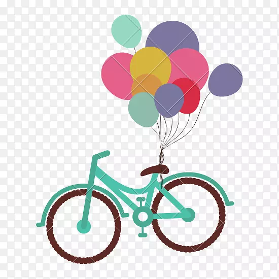 自行车夹艺术贺卡气球图形.自行车
