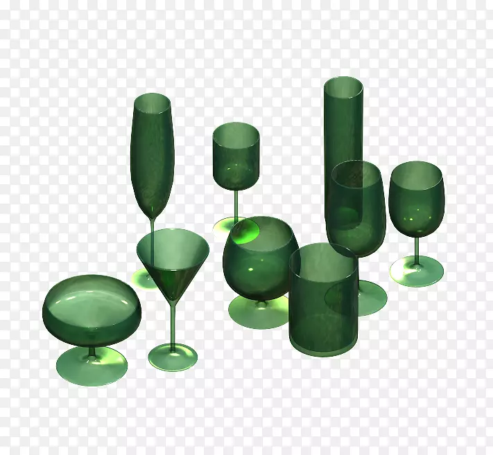 玻璃瓶塑料产品设计绿色三维模型家居