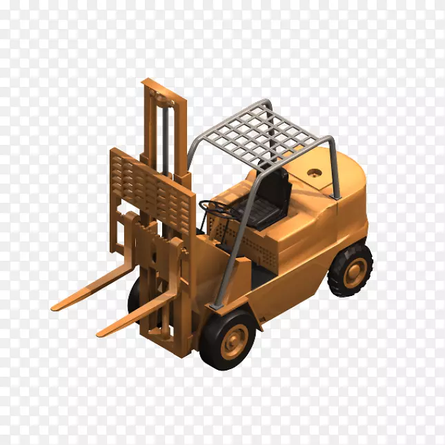 产品设计重型机械叉车轮拖拉机-铲运机-3D模型家庭
