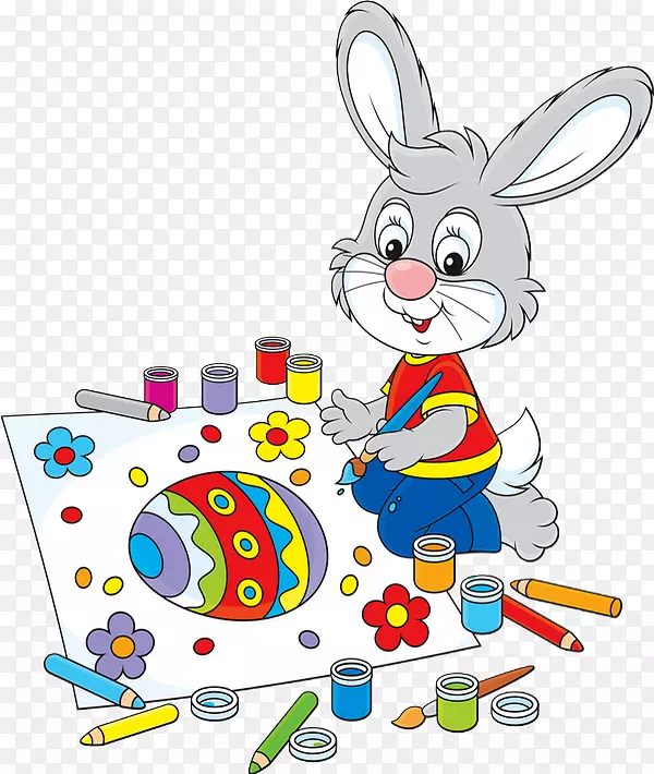 复活节兔子剪贴画插图图片兔子画
