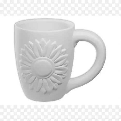 咖啡杯产品设计杯陶瓷三重向日葵