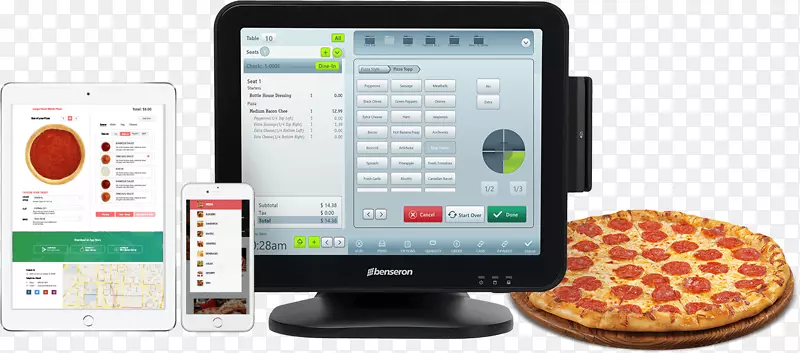 智能手机比萨饼销售点餐厅电脑软件-批萨实物