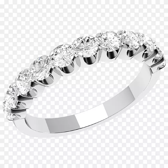 永恒的戒指辉煌的钻石切割结婚戒指-切割成两半