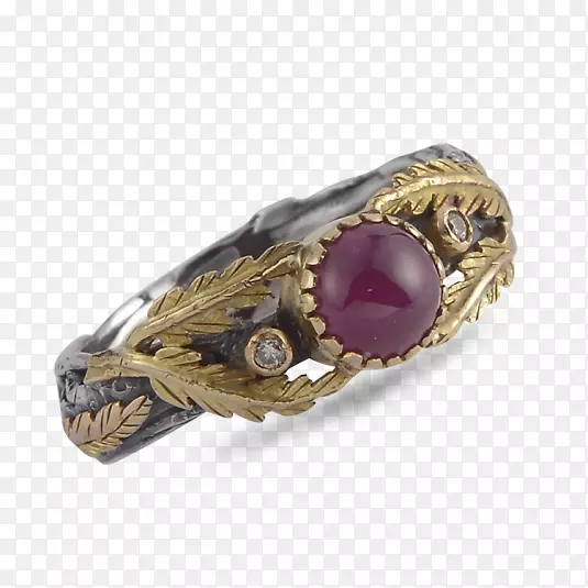 红宝石耳环订婚戒指宝石-精美雕刻。