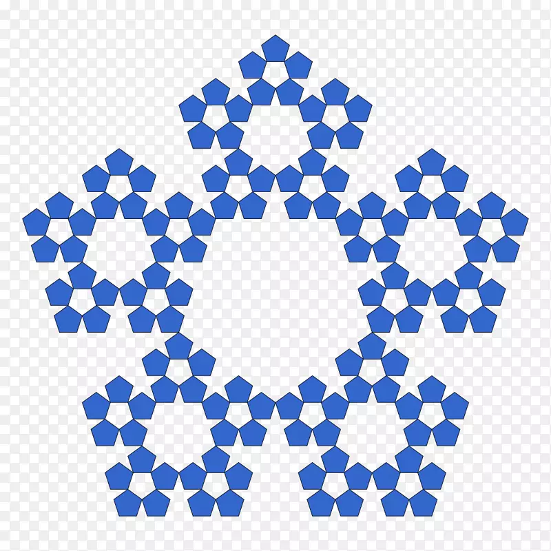 Sierpinski三角形分形五边形Sierpinski地毯-蓝色多边形