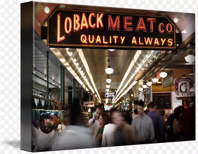 派克广场市场品牌城市位置西雅图-肉类实物
