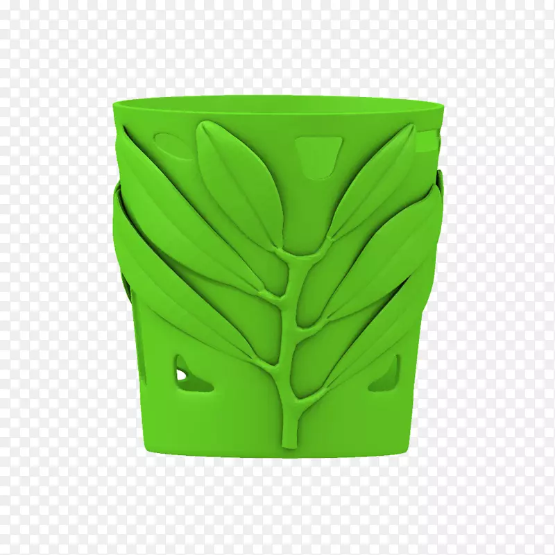 产品设计绿色花盆杯模型
