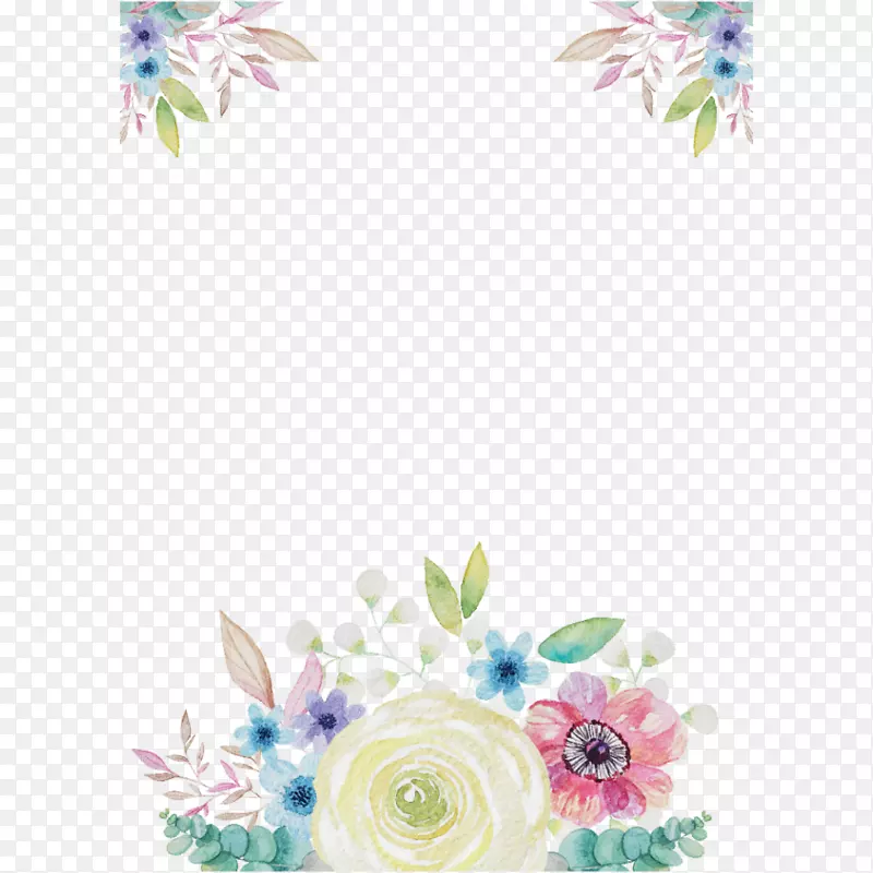 水彩画花卉png图片剪贴画桌面壁纸设计