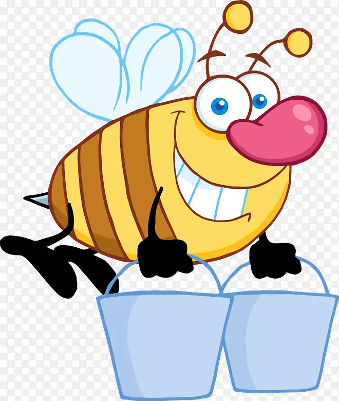 西方蜜蜂剪贴画大黄蜂王-免桶