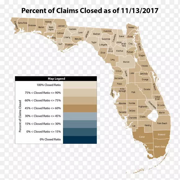 飓风Irma保险欺诈佛罗里达电力和轻型理赔调整器-百分比图