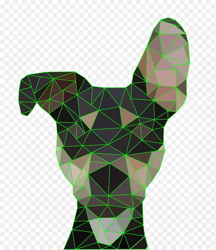 拉布拉多猎犬低多边形三角剖分-绿色低多边形