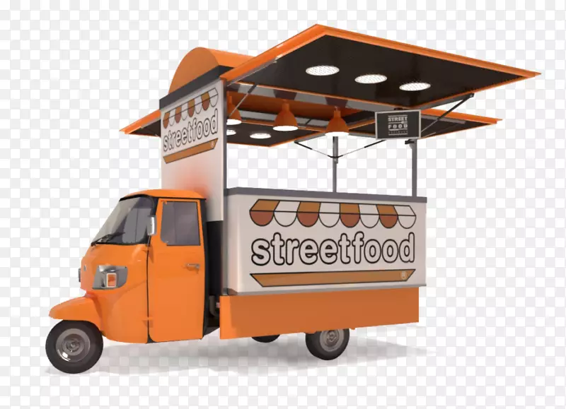 街头美食皮亚吉奥猿类餐车-美食自助餐