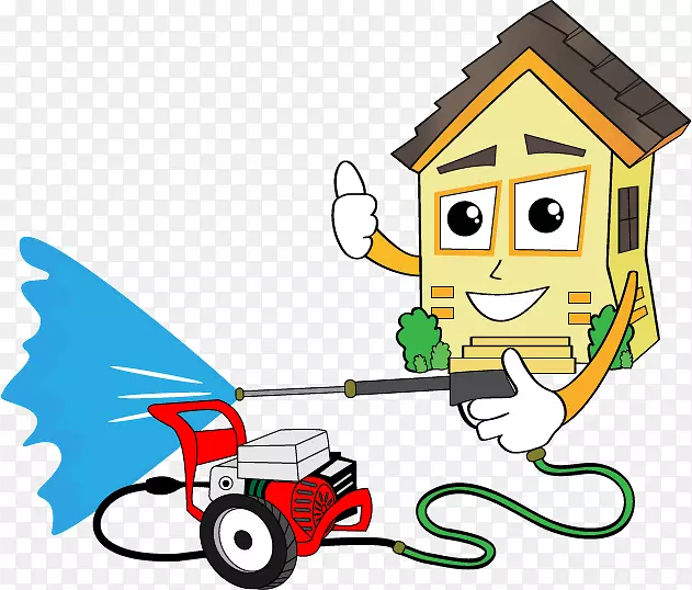压力洗涤快乐草坪护理-割草服务，割草机，房屋建筑外部