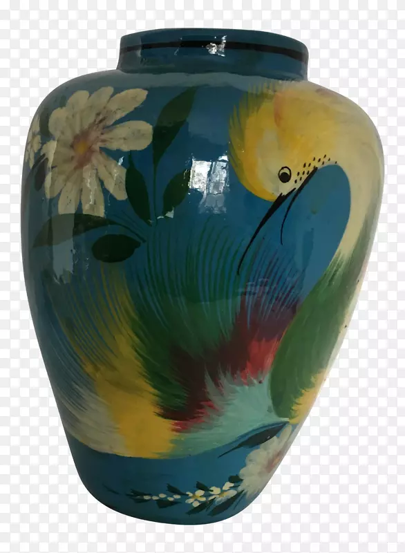 花瓶陶瓷玻璃陶器手绘鸟