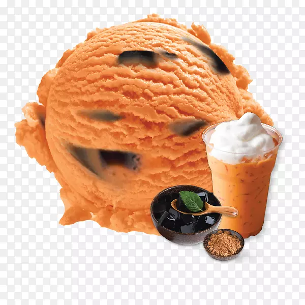 冰激凌泰国茶草果冻冰淇淋