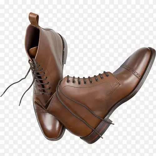 Wick鞋，商店Niederdorf滑鞋切尔西靴子德比鞋-深棕色
