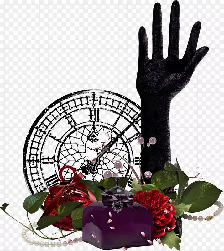 png图片图像花卉设计卡通时钟手