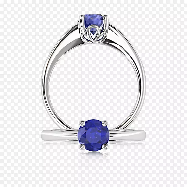 蓝宝石订婚戒指珠宝钻石彩色立体声戒指