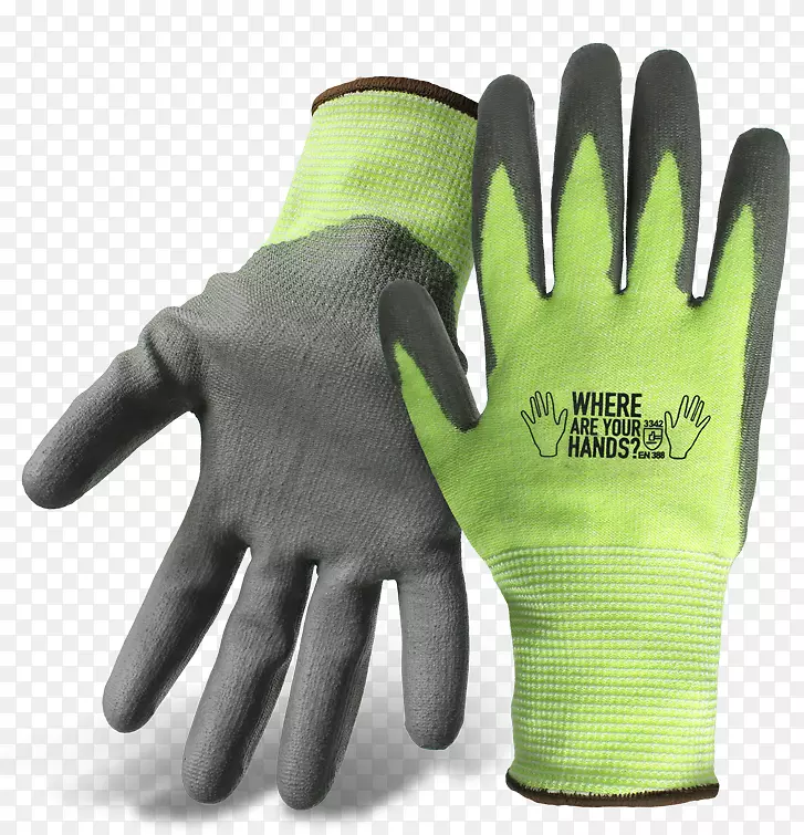 烯烃纤维氨纶手套绿色背